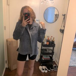 Genuine Suede Oversized Shirt Jacket